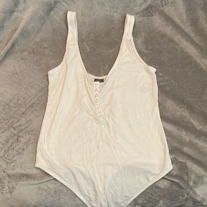 Wild Fable white ribbed bodysuit SIZE S